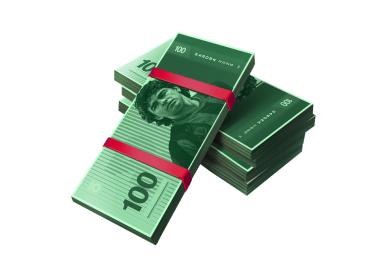 90 coins to money